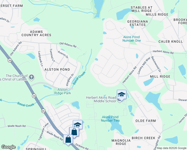 map of restaurants, bars, coffee shops, grocery stores, and more near 2244 Plowridge Road in Fuquay-Varina