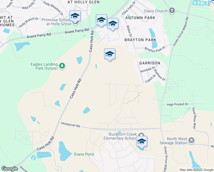 map of restaurants, bars, coffee shops, grocery stores, and more near in Holly Springs