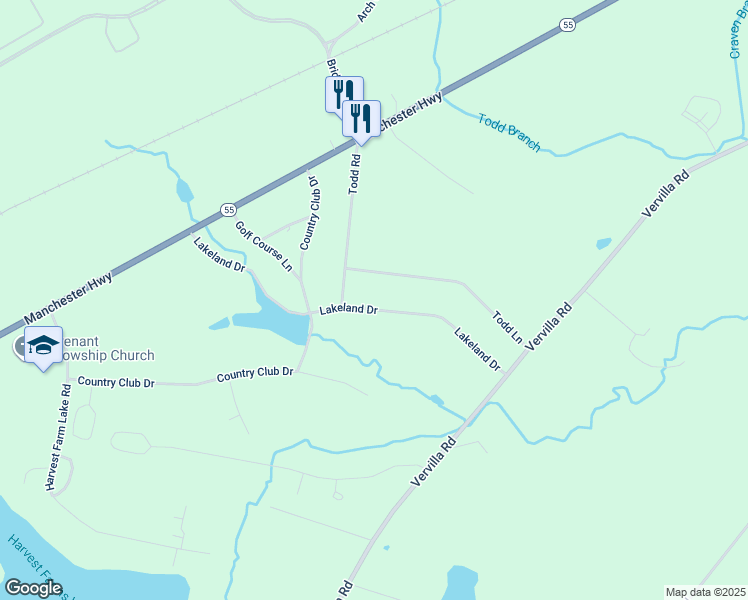 map of restaurants, bars, coffee shops, grocery stores, and more near 493 Lakeland Drive in McMinnville
