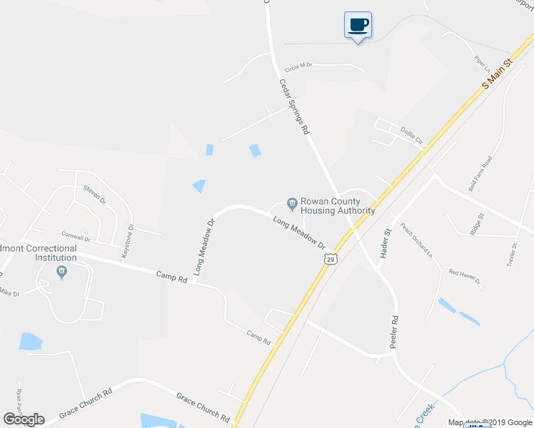 map of restaurants, bars, coffee shops, grocery stores, and more near 448 Long Meadow Drive in Salisbury