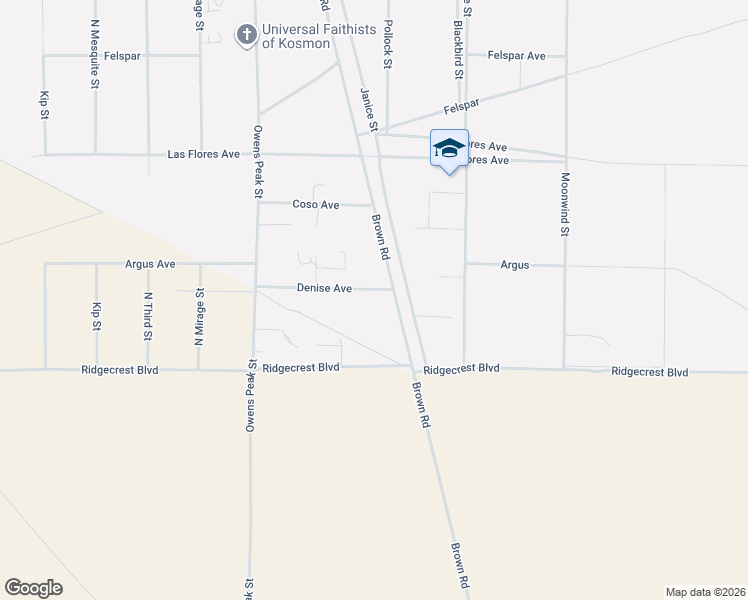 map of restaurants, bars, coffee shops, grocery stores, and more near 6255 Denise Avenue in Inyokern