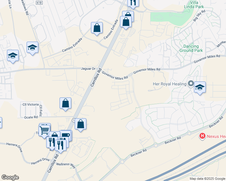 map of restaurants, bars, coffee shops, grocery stores, and more near 4706 Wheeler Peak in Santa Fe