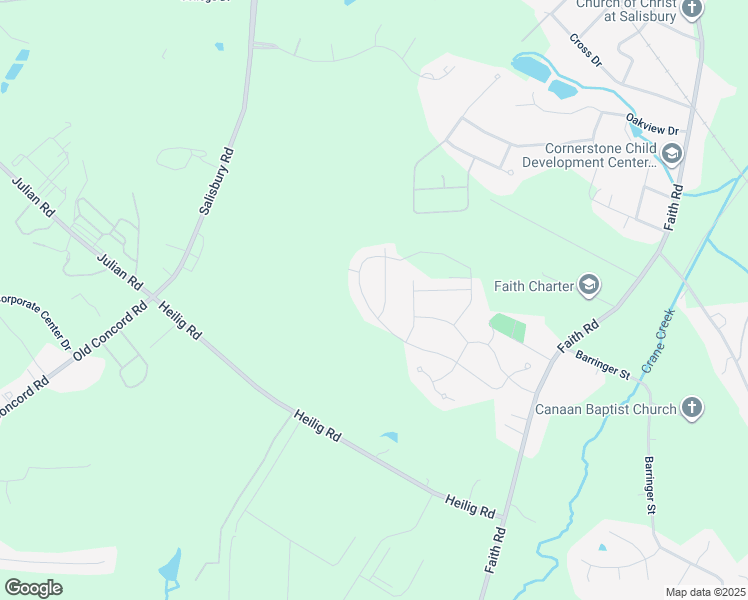 map of restaurants, bars, coffee shops, grocery stores, and more near 526 River Birch Drive in Granite Quarry