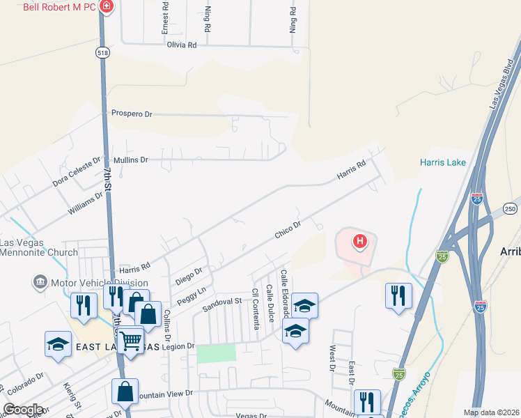 map of restaurants, bars, coffee shops, grocery stores, and more near 312 Chico Drive in Las Vegas