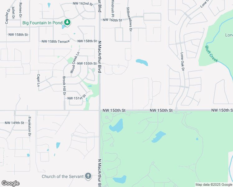 map of restaurants, bars, coffee shops, grocery stores, and more near 15100 North Macarthur Boulevard in Edmond