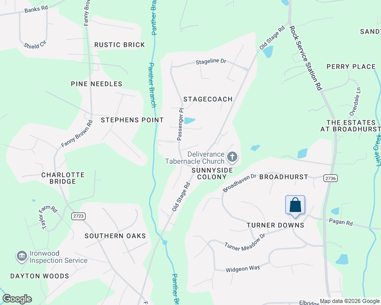 map of restaurants, bars, coffee shops, grocery stores, and more near 2804 Old Stagecoach Lane in Raleigh