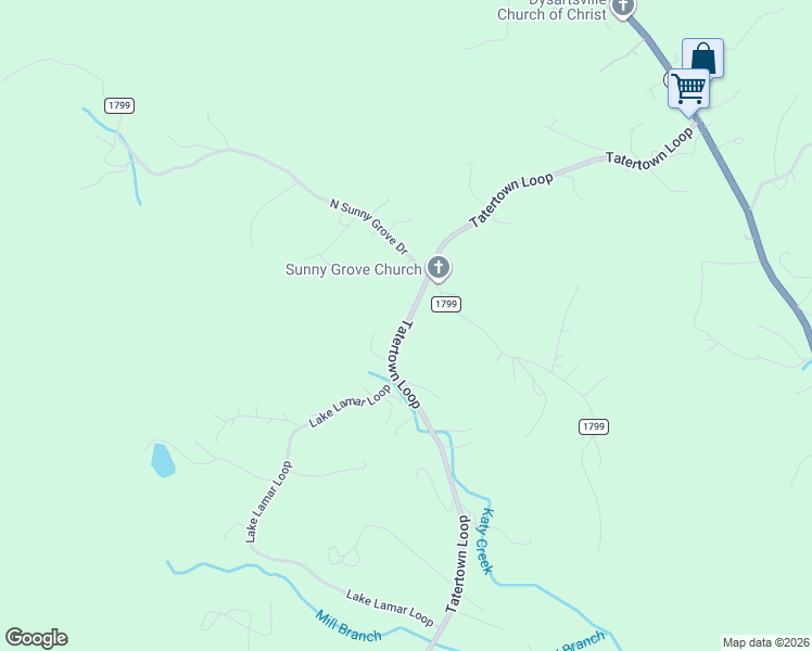 map of restaurants, bars, coffee shops, grocery stores, and more near 992 Tater Town Loop in Nebo
