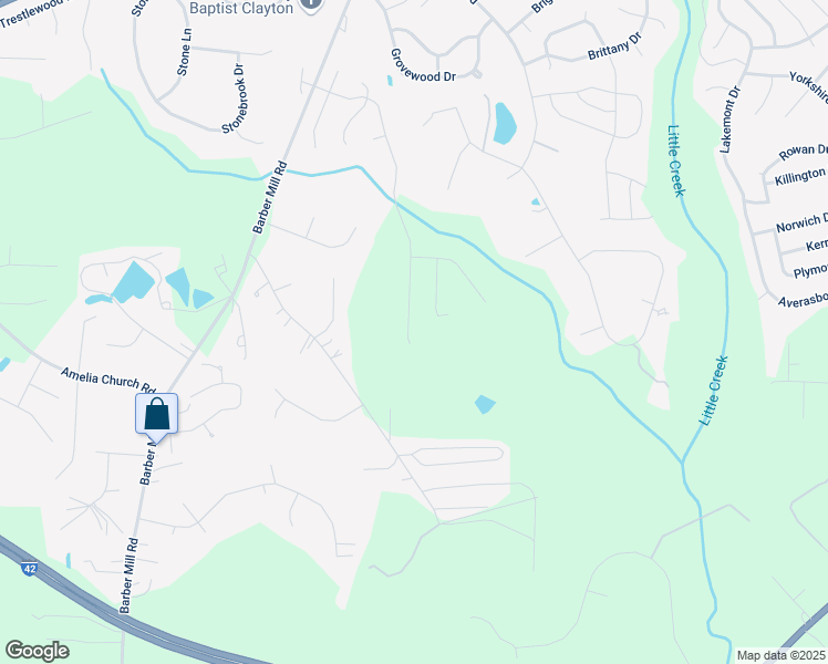 map of restaurants, bars, coffee shops, grocery stores, and more near 548 Hunter Way in Clayton