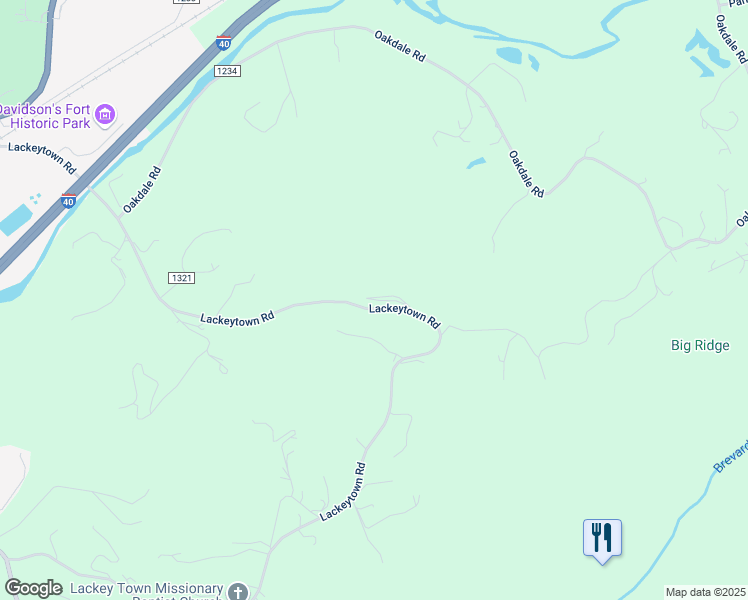 map of restaurants, bars, coffee shops, grocery stores, and more near 1286 Lackeytown Road in Old Fort