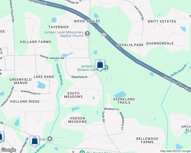 map of restaurants, bars, coffee shops, grocery stores, and more near 9300 Sauls Road in Raleigh