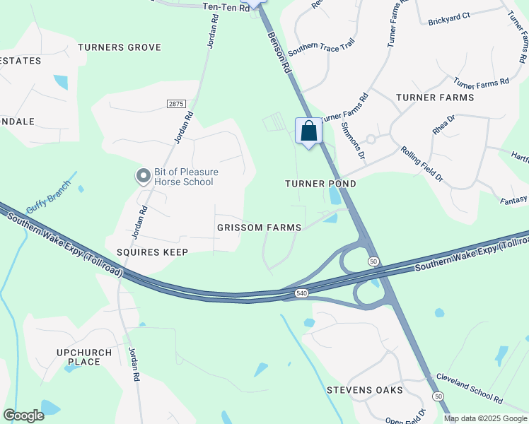 map of restaurants, bars, coffee shops, grocery stores, and more near 1029 Grissom Farm Road in Garner