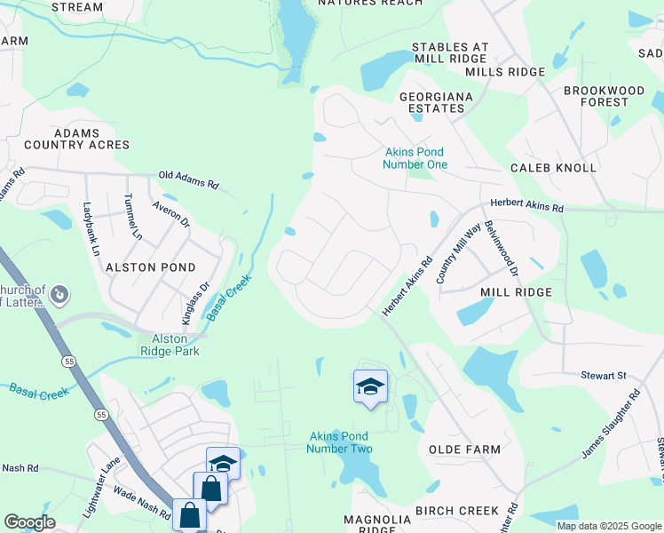 map of restaurants, bars, coffee shops, grocery stores, and more near 268 Ransfield Lane in Fuquay-Varina