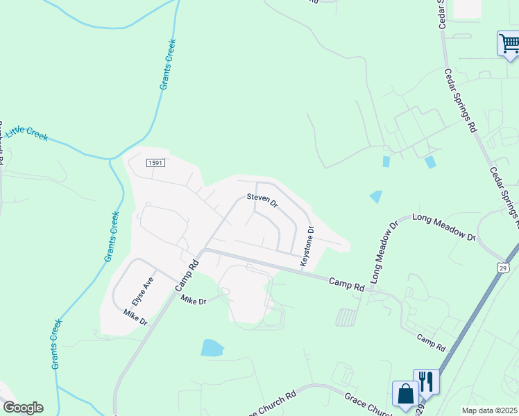 map of restaurants, bars, coffee shops, grocery stores, and more near 1259 Steven Drive in Salisbury