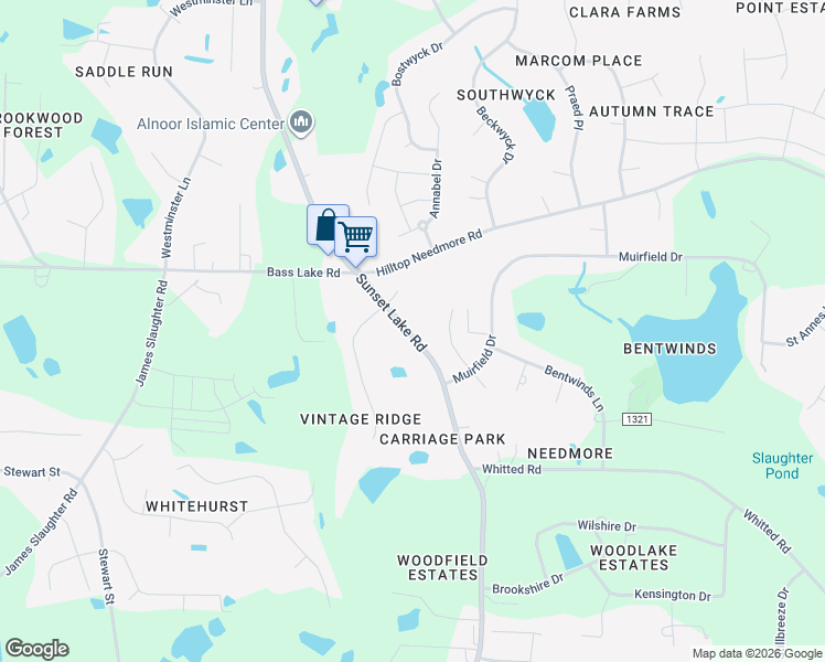 map of restaurants, bars, coffee shops, grocery stores, and more near 6529 Sunset Lake Road in Fuquay-Varina