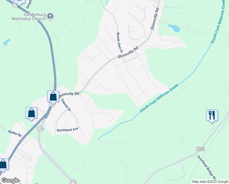 map of restaurants, bars, coffee shops, grocery stores, and more near 156 Chollywood Drive in Mooresville