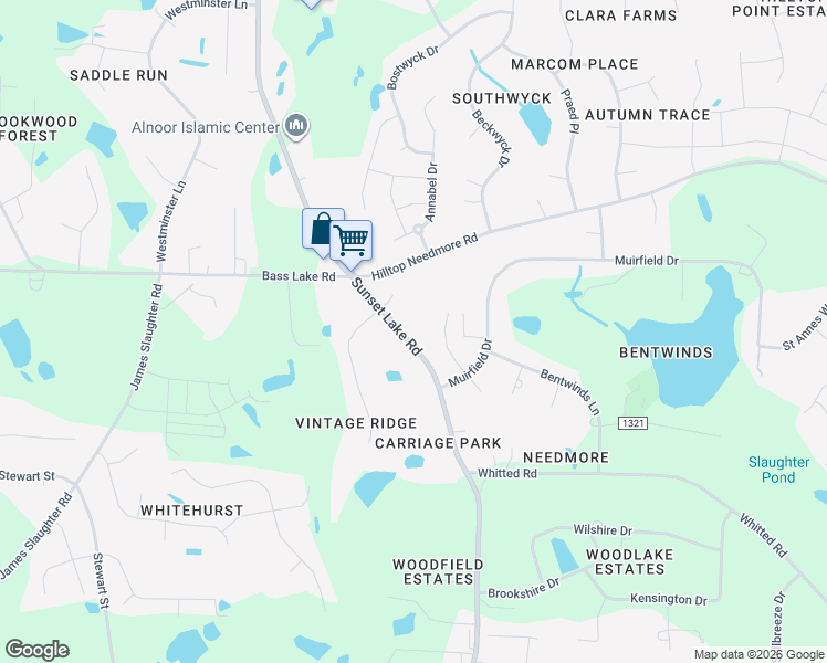 map of restaurants, bars, coffee shops, grocery stores, and more near 6529 Sunset Lake Road in Fuquay-Varina