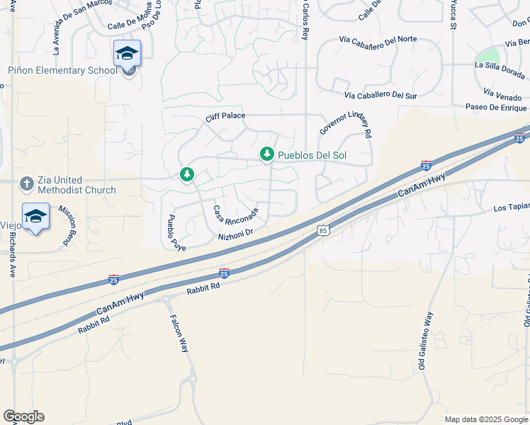 map of restaurants, bars, coffee shops, grocery stores, and more near 3205 Casa Rinconada in Santa Fe