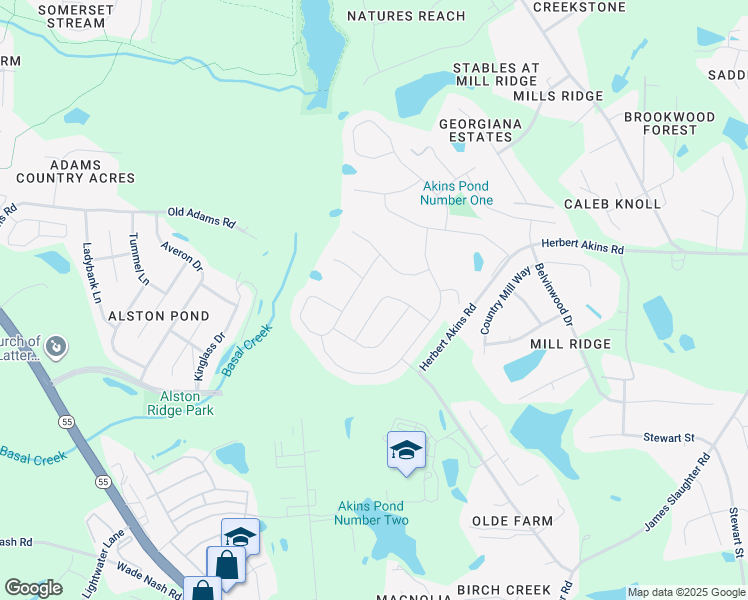 map of restaurants, bars, coffee shops, grocery stores, and more near 252 Ransfield Lane in Fuquay-Varina