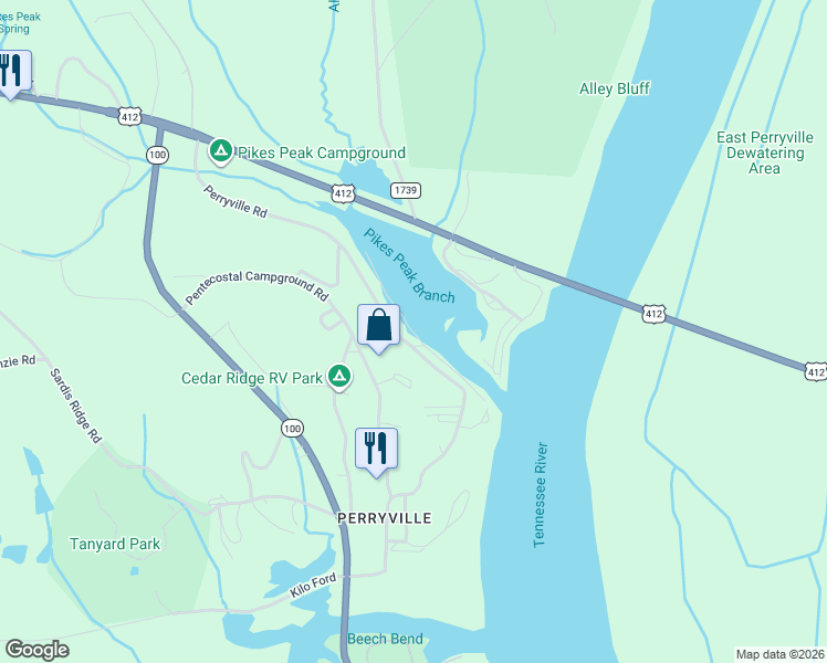 map of restaurants, bars, coffee shops, grocery stores, and more near 54 Barnett Cove in Parsons