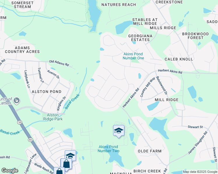 map of restaurants, bars, coffee shops, grocery stores, and more near 252 Ransfield Lane in Fuquay-Varina