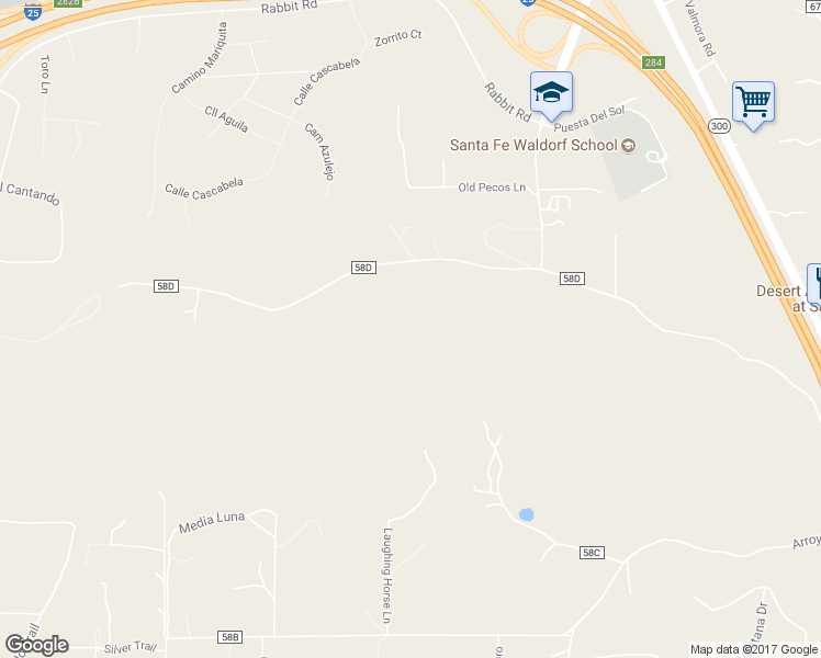 map of restaurants, bars, coffee shops, grocery stores, and more near 28 Old Agua Fria Road West in Santa Fe