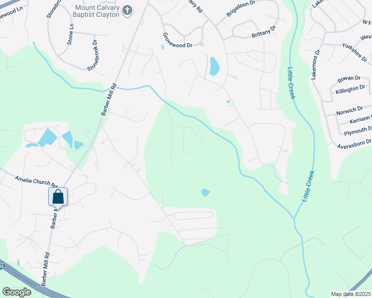map of restaurants, bars, coffee shops, grocery stores, and more near 119 Locket Drive in Clayton