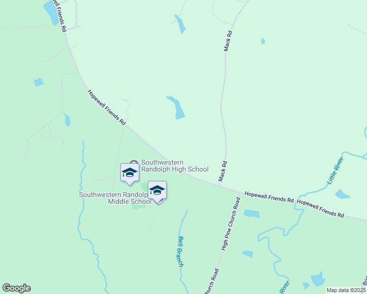 map of restaurants, bars, coffee shops, grocery stores, and more near 1520 Hopewell Friends Road in Asheboro