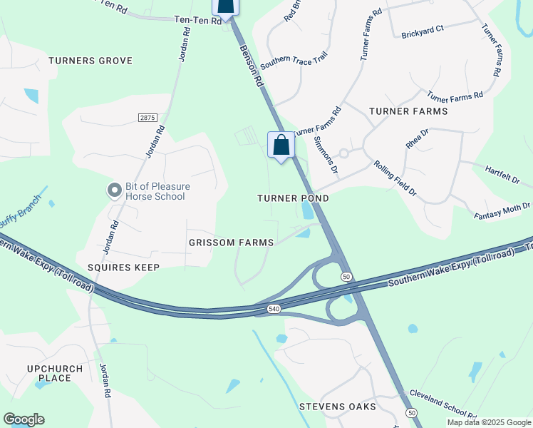 map of restaurants, bars, coffee shops, grocery stores, and more near 3761 Wakefield Lane in Garner