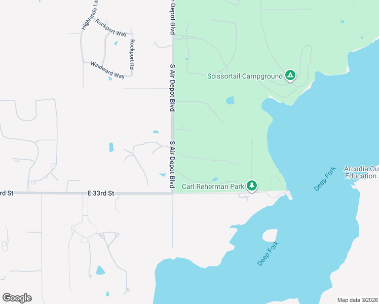 map of restaurants, bars, coffee shops, grocery stores, and more near 5825 Red Rock Lake Road in Edmond