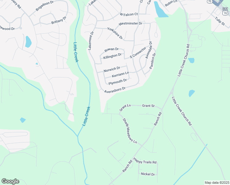 map of restaurants, bars, coffee shops, grocery stores, and more near 459 Averasboro Drive in Clayton
