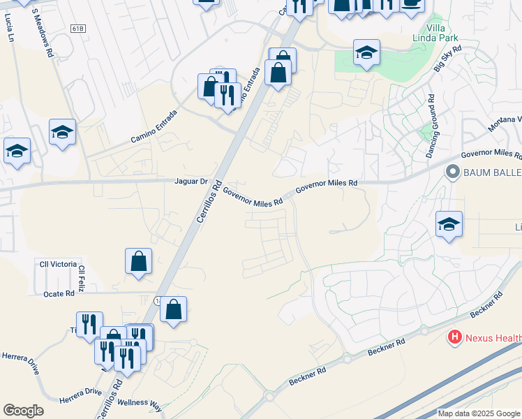 map of restaurants, bars, coffee shops, grocery stores, and more near in Santa Fe