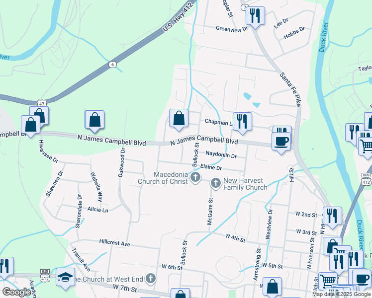 map of restaurants, bars, coffee shops, grocery stores, and more near 202 Warwick Avenue in Columbia
