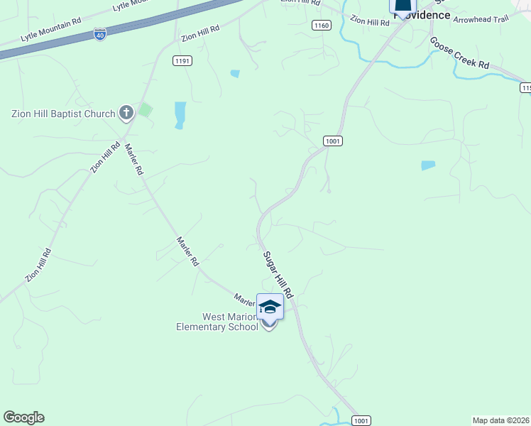 map of restaurants, bars, coffee shops, grocery stores, and more near 5054 Sugar Hill Road in Marion