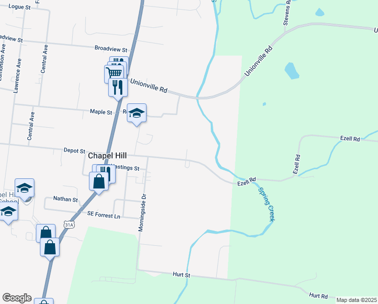 map of restaurants, bars, coffee shops, grocery stores, and more near 464 Spring Creek Street in Chapel Hill