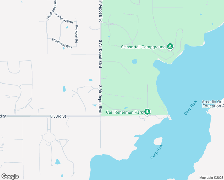 map of restaurants, bars, coffee shops, grocery stores, and more near 5825 Red Rock Lake Road in Edmond