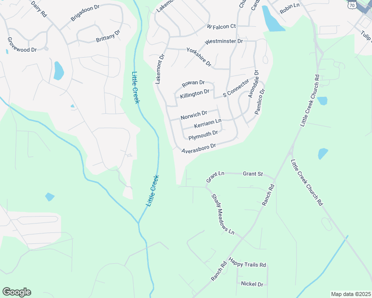 map of restaurants, bars, coffee shops, grocery stores, and more near 520 Averasboro Drive in Clayton