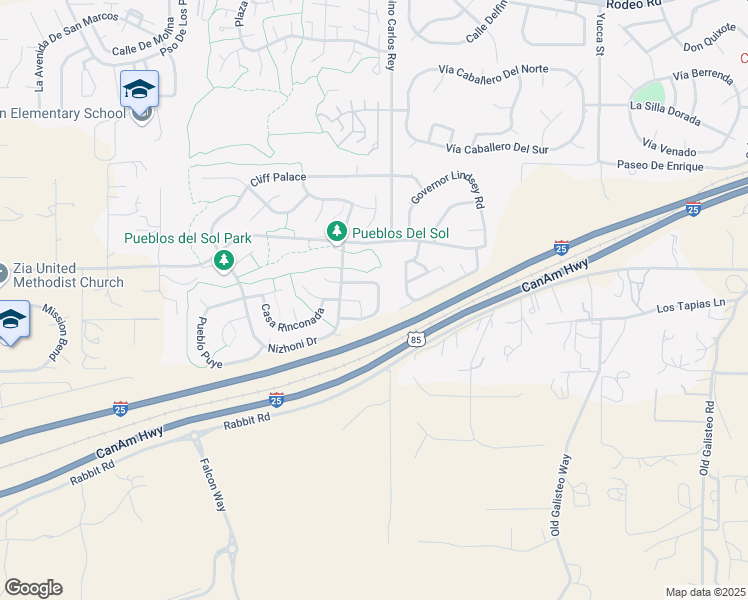 map of restaurants, bars, coffee shops, grocery stores, and more near 2852 Pueblo Bonito in Santa Fe