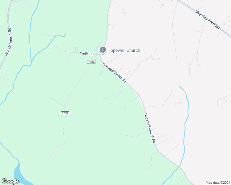 map of restaurants, bars, coffee shops, grocery stores, and more near 2377 Hopewell Church Road in Sherrills Ford