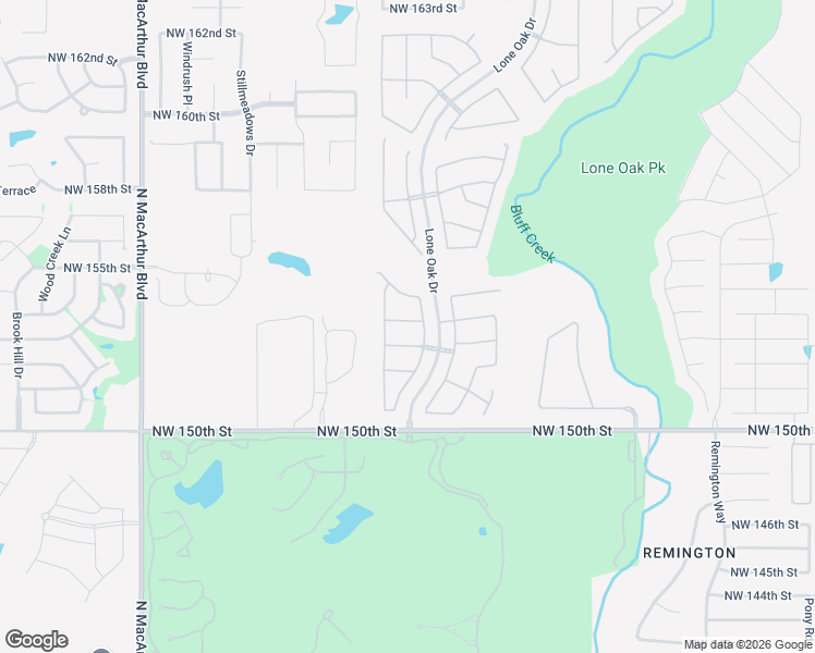 map of restaurants, bars, coffee shops, grocery stores, and more near 5005 Northwest 153rd Street in Edmond