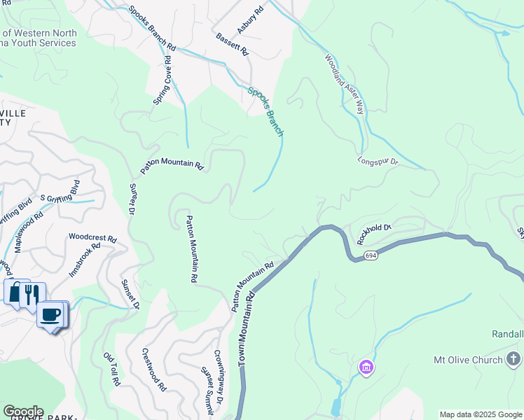 map of restaurants, bars, coffee shops, grocery stores, and more near 19 Mary wendy Road in Asheville