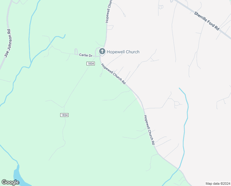 map of restaurants, bars, coffee shops, grocery stores, and more near 2377 Hopewell Church Road in Sherrills Ford
