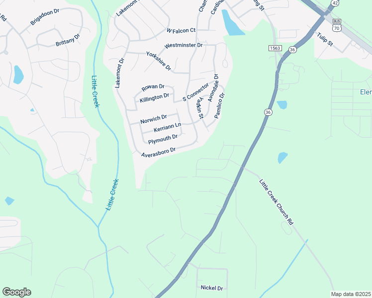 map of restaurants, bars, coffee shops, grocery stores, and more near 295 Averasboro Drive in Clayton