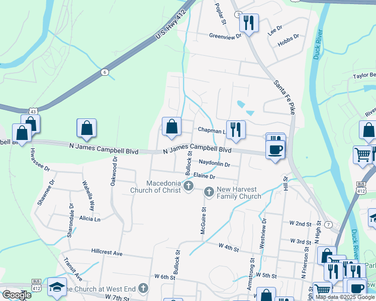 map of restaurants, bars, coffee shops, grocery stores, and more near 202 Warwick Avenue in Columbia