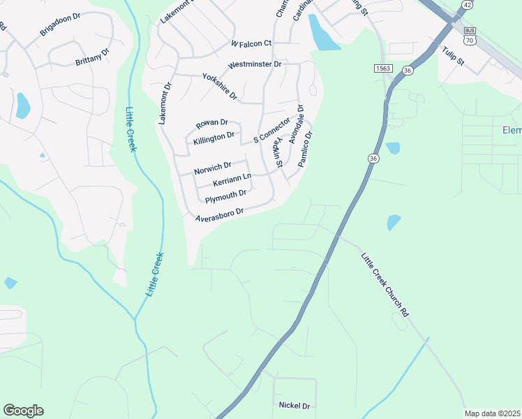 map of restaurants, bars, coffee shops, grocery stores, and more near 295 Averasboro Drive in Clayton