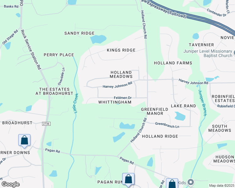 map of restaurants, bars, coffee shops, grocery stores, and more near 1116 Feldmen Drive in Raleigh