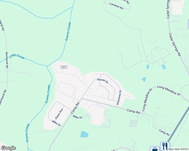 map of restaurants, bars, coffee shops, grocery stores, and more near 1551 Keystone Drive in Salisbury