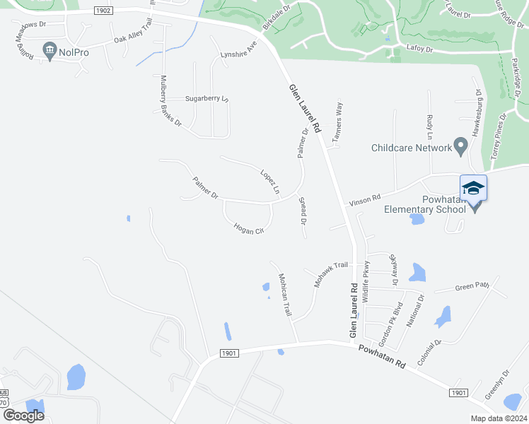 map of restaurants, bars, coffee shops, grocery stores, and more near 402 Hogan Circle in Clayton