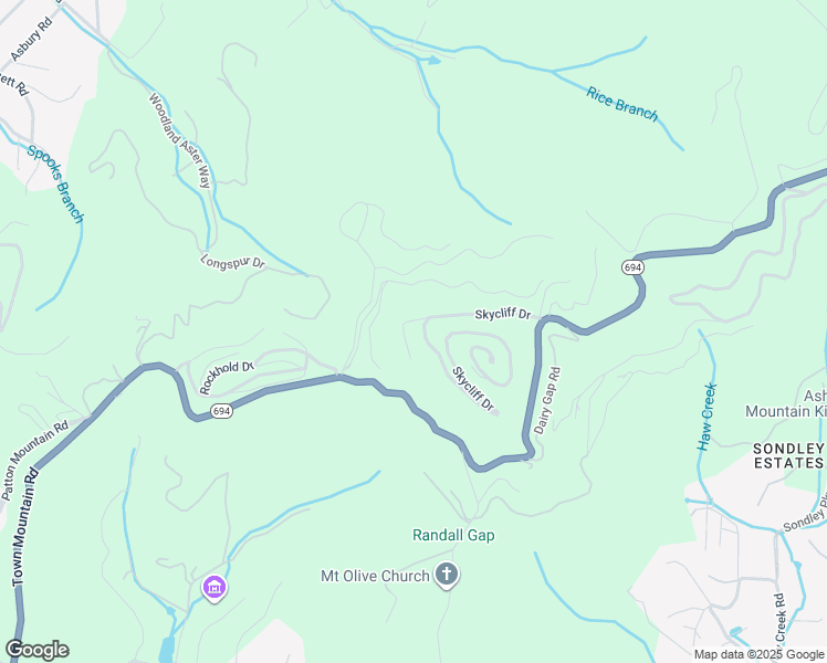 map of restaurants, bars, coffee shops, grocery stores, and more near 55 Skycliff Drive in Asheville