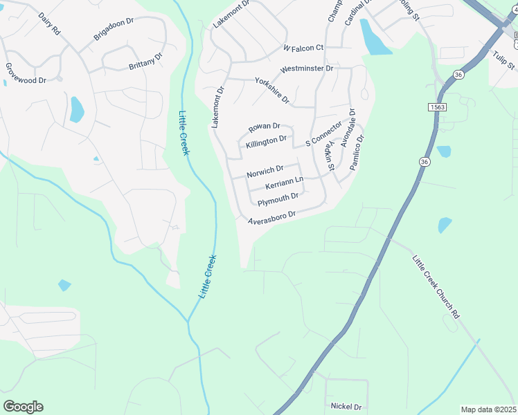 map of restaurants, bars, coffee shops, grocery stores, and more near 205 Plymouth Drive in Clayton