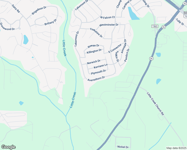 map of restaurants, bars, coffee shops, grocery stores, and more near 187 Plymouth Drive in Clayton